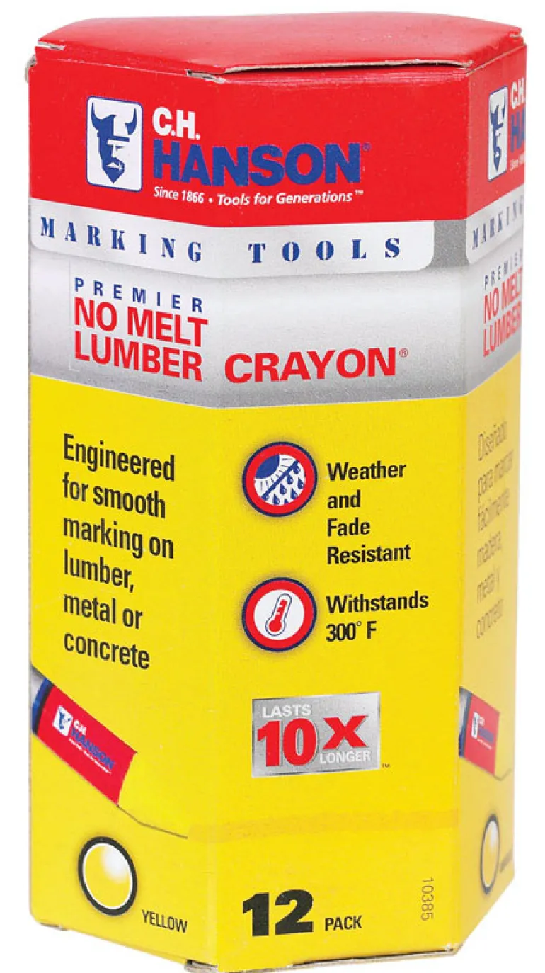 C.H. Hanson 4.5 in. L x 0.5 in. W Lumber Crayon Yellow Metal 12 pc. (Pack of 12)