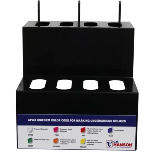 CH Hanson Black Stake Flag Holder Display Rack with POP Metal