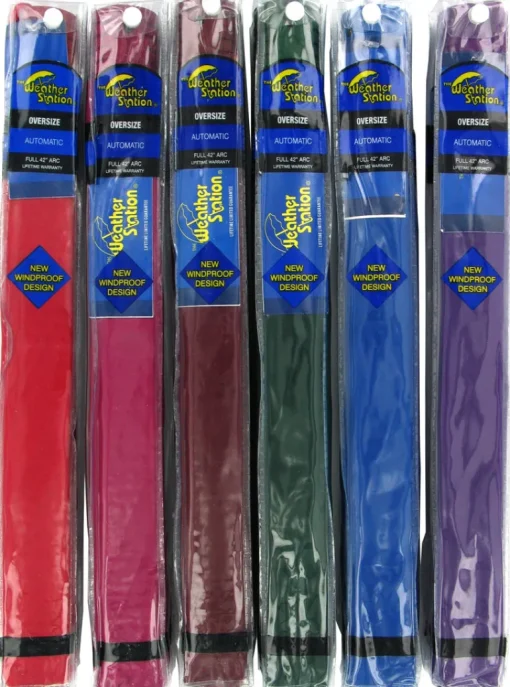 Chaby International 1200 42" Ladies Auto Fold Umbrella Assorted Colors (Pack of 6)