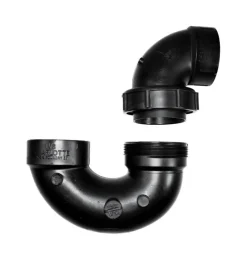 Charlotte Pipe 1-1/2 in. Hub X 1-1/2 in. D Hub ABS P-Trap with Union