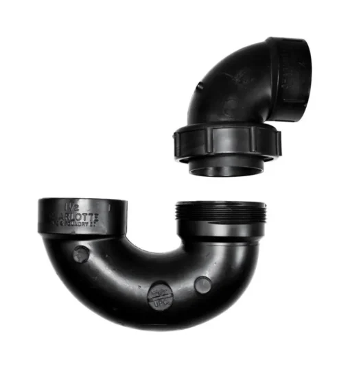 Charlotte Pipe 1-1/2 in. Hub X 1-1/2 in. D Hub ABS P-Trap with Union