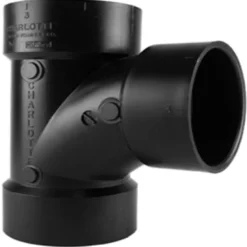 Charlotte Pipe 3 in. Hub X 3 in. D Hub ABS Sanitary Tee