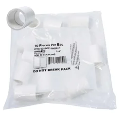 Charlotte Pipe Schedule 40 3/4 in. Slip X 3/4 in. D Slip PVC Coupling 10 pk
