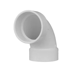 Charlotte Pipe Schedule 40 4 in. Hub X 4 in. D Hub PVC 90 Degree Elbow 1 pk