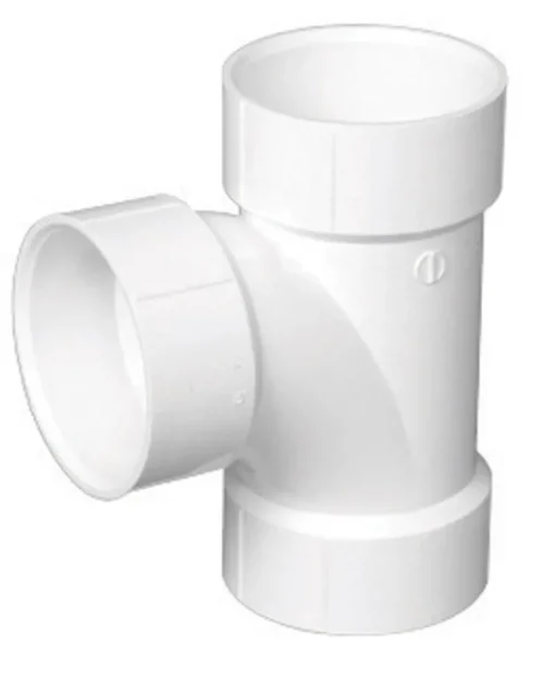 Charlotte Pipe Schedule 40 4 in. Hub X 4 in. D Hub PVC Sanitary Tee 1 pk