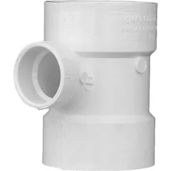 Charlotte Pipe Schedule 40 3 in. Hub X 3 in. D Hub PVC Sanitary Tee 1 pk