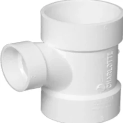 Charlotte Pipe Schedule 40 3 in. Hub X 3 in. D Hub PVC Sanitary Tee 1 pk