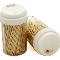 Chef Craft 5.5 in. W x 3-1/2 in. L Brown/Clear Plastic/Wood Toothpicks and Container (Pack of 3)