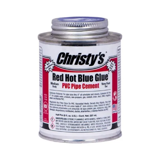 Christy's Red Hot Blue Glue Blue Cement For PVC 8 oz