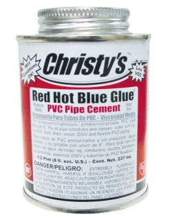Christy's Red Hot Blue Glue Blue Cement For PVC 8 oz