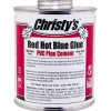 Christy's Red Hot Blue Glue Blue Cement For PVC 16 oz