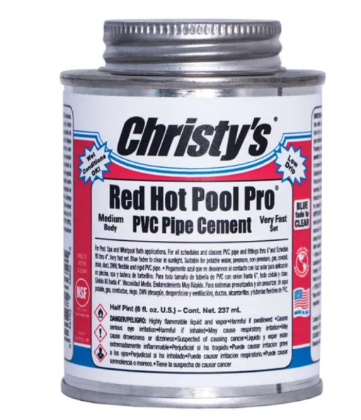 Christys Red Hot Pool Pro Clear Adhesive For PVC 8 oz.