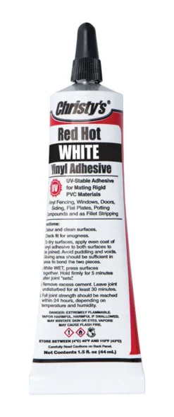 Christy's Red Hot White PVC/Vinyl Pipe Adhesive and Sealant 1.5 oz.