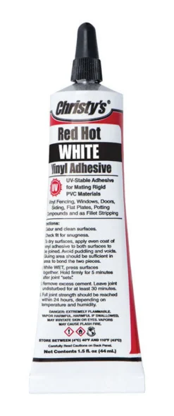 Christy's Red Hot White PVC/Vinyl Pipe Adhesive and Sealant 1.5 oz.