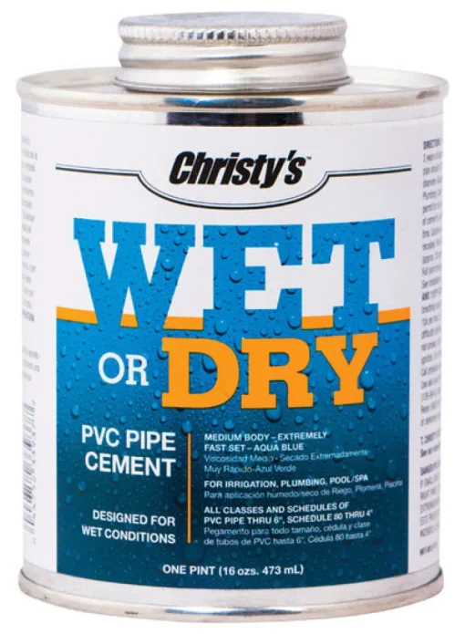Christy's Wet or Dry Blue Cement For PVC 16 oz