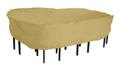 Classic Accessories Terrazzo 23 in. H X 82 in. W X 106 in. L Brown Polyester Dining Set Cover
