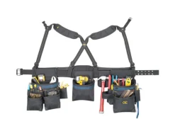 CLC 28 pocket Ballistic Nylon Tool Belt with Suspenders 23 in. L X 16-1/2 in. H Black 29 in. 46 in.