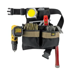 CLC 5 pocket Polyester Fabric Tool and Nail Belt 12.25 in. L X 15.5 in. H Black 29 in.
