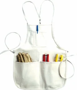 CLC Heavy Duty 4 pocket Canvas/Cotton Bib Apron White 1 pk