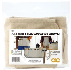 CLC Heavy Duty 5 pocket Cotton Waist Apron White 1 pk