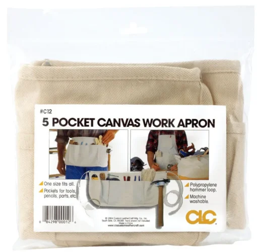CLC Heavy Duty 5 pocket Cotton Waist Apron White 1 pk