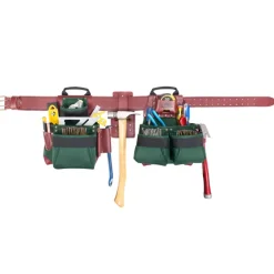 CLC Signature Elite Pro 17 pocket Ballistic Nylon Framers Combo Tool Belt 25 in. L Green L 29 in.