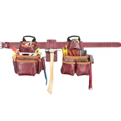 CLC Signature Elite Pro 18 pocket Leather Framers Combo Tool Belt 24 in. L Brown L 29 in. 42 in.