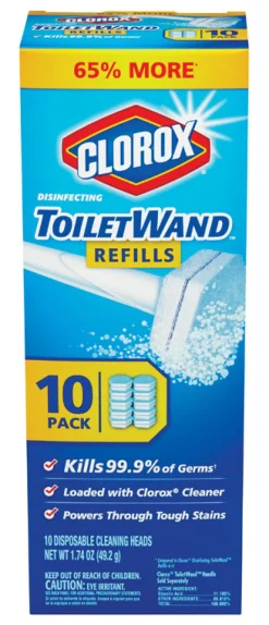 Clorox No Scent Toilet Wand Refill Heads 1.74 oz Cloth