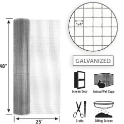 CLOTH HDW24"X25' 1/4"MSH