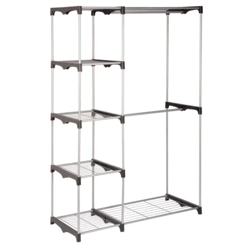 CLST ORGNZR BLK/SLV 68"H