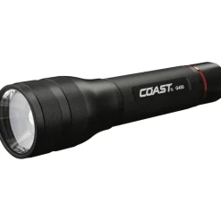 Coast Black Aluminum Alkaline Battery LED Flashlight with High/Low Switch 1400 lm, 10.87 L in.