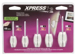 Cobra Xpress Plastic Coated White Push Pin Picture Hook 60 lb. 5 pk Steel (Pack of 5)