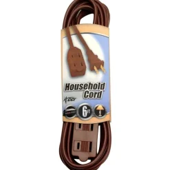 Coleman Cable 94018907 6' 16/2 Brown Indoor Cube Tap Extension Cord