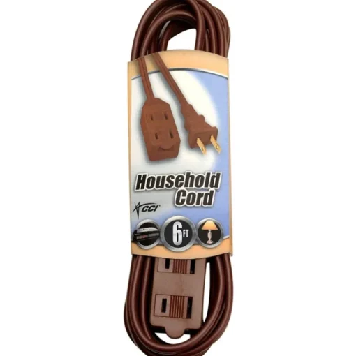 Coleman Cable 94018907 6' 16/2 Brown Indoor Cube Tap Extension Cord