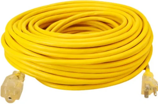 Coleman Cable Outdoor 100 ft. L Yellow Extension Cord 12/3