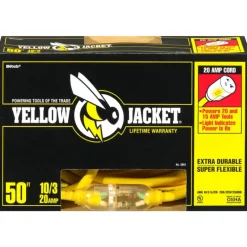 Coleman Cable Yellow Jacket Outdoor 50 ft. L Yellow Extension Cord 10/3 SJTW (Pack of 2)