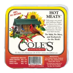 Cole's Hot Meats Assorted Species Beef Suet Wild Bird Food 11.75 oz