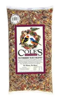 Cole's Nutberry Suet Blend Assorted Species Sunflower Meats Wild Bird Food 10 lb