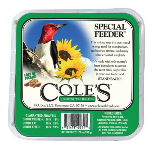 Cole's Special Feeder Assorted Species Beef Suet Wild Bird Food 11 oz