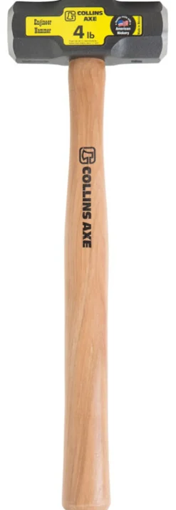 Collins 4 lb Steel Milled Face Engineering Hammer 16 in. Hickory Handle
