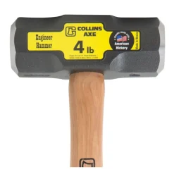 Collins 4 lb Steel Milled Face Engineering Hammer 16 in. Hickory Handle