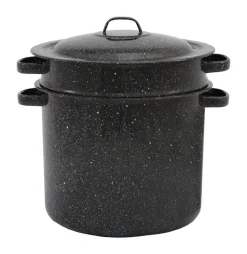 Columbian Home Graniteware Ceramic Over Steel Blancher 7.3 qt. Black (Pack of 4)