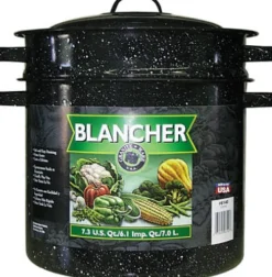 Columbian Home Graniteware Ceramic Over Steel Blancher 7.3 qt. Black (Pack of 4)