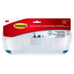 Command Clear Frosted Plastic Shower Caddy 11.375 L x 4.75 H x 4.625 W in.