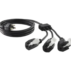 Conntek Indoor 6 ft. L Black 1 to 3 Outlet Cord 14/3 SJT 18/3 SVT