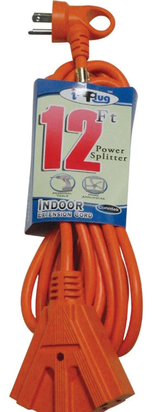 Conntek Indoor or Outdoor 12 ft. L Orange Triple Outlet Cord 14/3 SJTW