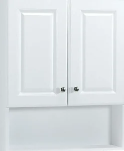 Continental Cabinets 28 in. H x 23 in. W x 6-1/2 in. D Square Semi-Gloss White Bath Storage Cabinet