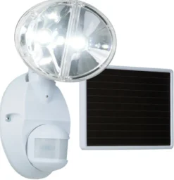 Cooper Lighting White Wall Mount 6500K 180 Degree LED Motion-activated Solar Floodlight