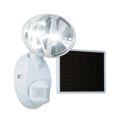 Cooper Lighting White Wall Mount 6500K 180 Degree LED Motion-activated Solar Floodlight
