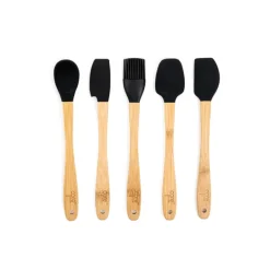 Core Kitchen Beige/Onyx Bamboo/Silicone Mini Utensil Set